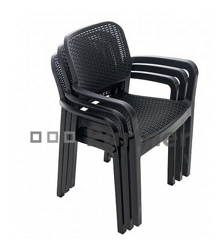 Zahradní kreslo Kara (antracit) (Plast)