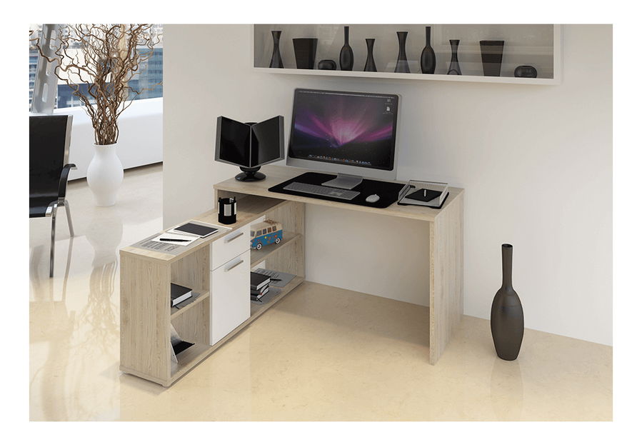 PC stolek Norrix (dub san remo + bíla)