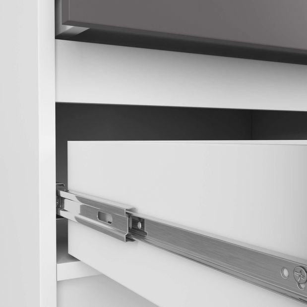 Noční stolek Kalista (bílá + šedá)