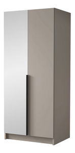 Šatní skříň Smagano II (kašmír + černá) (se zrcadlem)