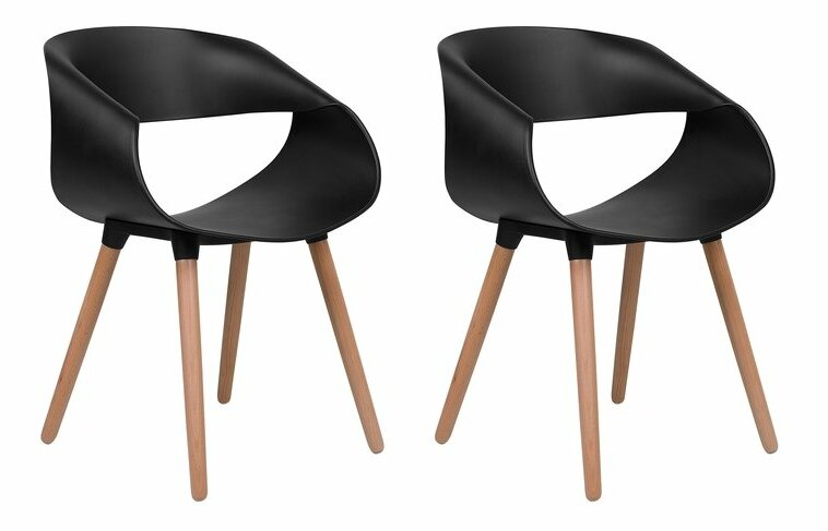 Set 2ks. jídelních židlí Charm (černá)