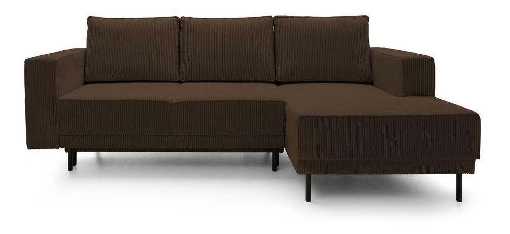 Rohová sedací souprava Rodriguez mini (P) (tmavobéžová + černá)