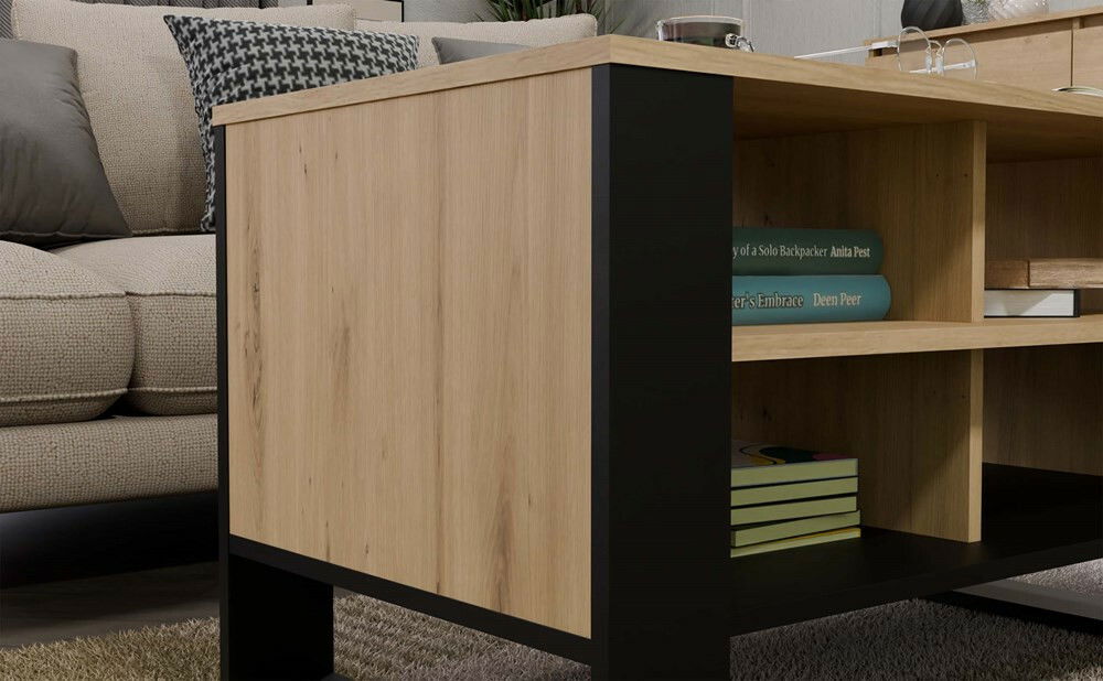 Konferenční stolek Maduro 4 (dub artisan + černá)