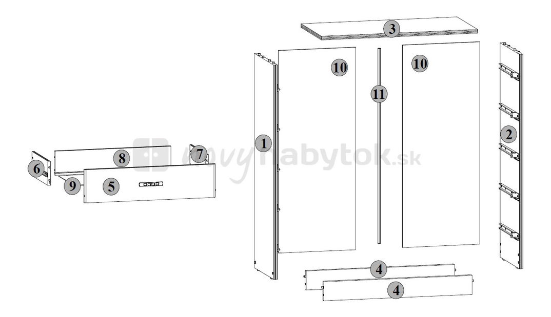 Komoda BRW TIP TOP TKOM 5S/70 (Javor)