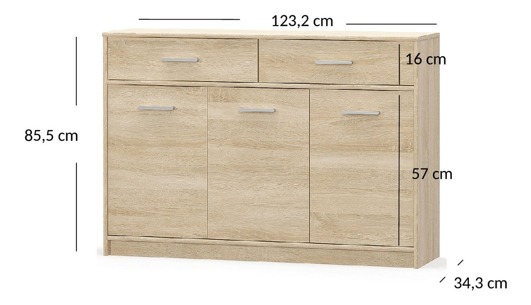 Komoda Terrell (dub sonoma)