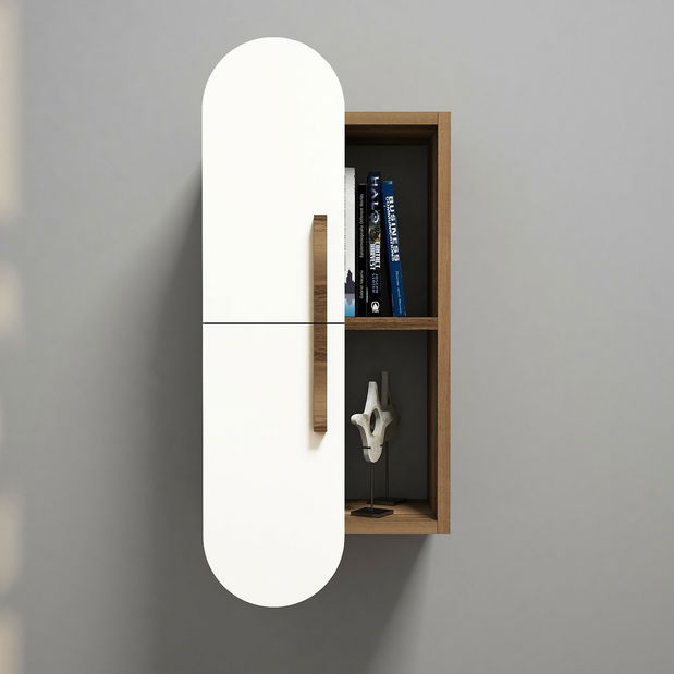 Polička Dolphie (Ořech + Bílá)