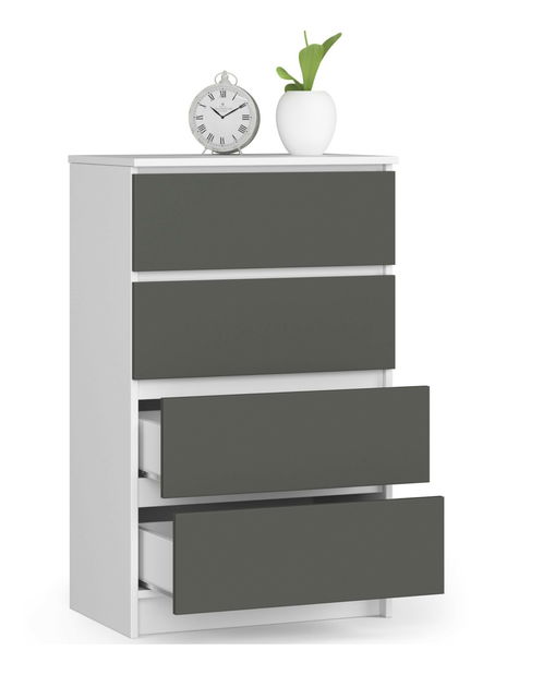 Komoda Kaelan (bílá + grafit šedý)