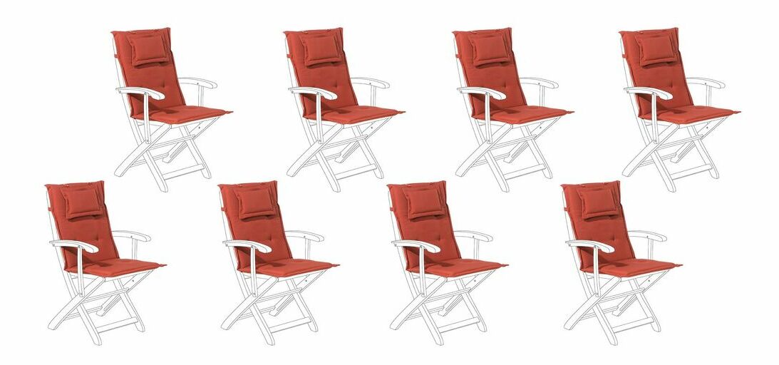 Set 8 ks. polštářů MALI (tmavě červená)