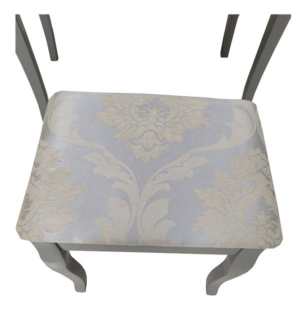 Toaletný stolík s taburetkou Galway NEW (šedá + stříbrná)