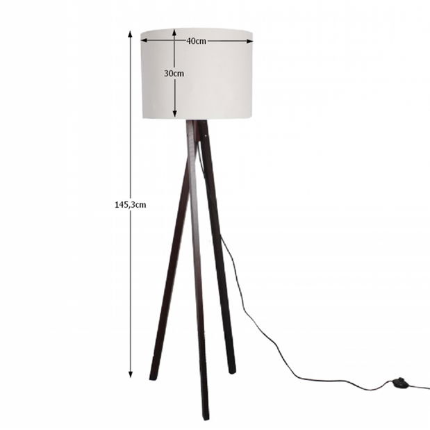 Stojací lampa Lilly (bílá + černá)