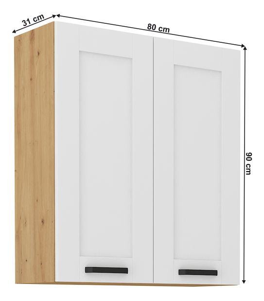 Horní skříňka Lesana 2 (bílá + dub artisan) 80 G-90 2 F 