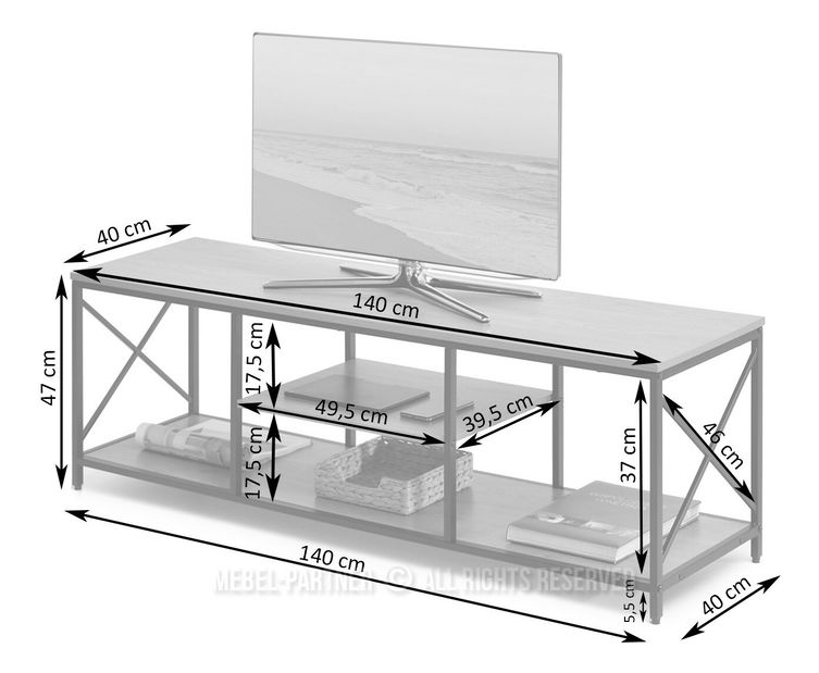 TV stolek/skříňka Jabalinas (černá)