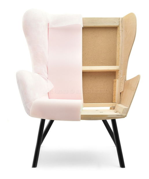 Designové křeslo Norweien (šedá + zlatá)