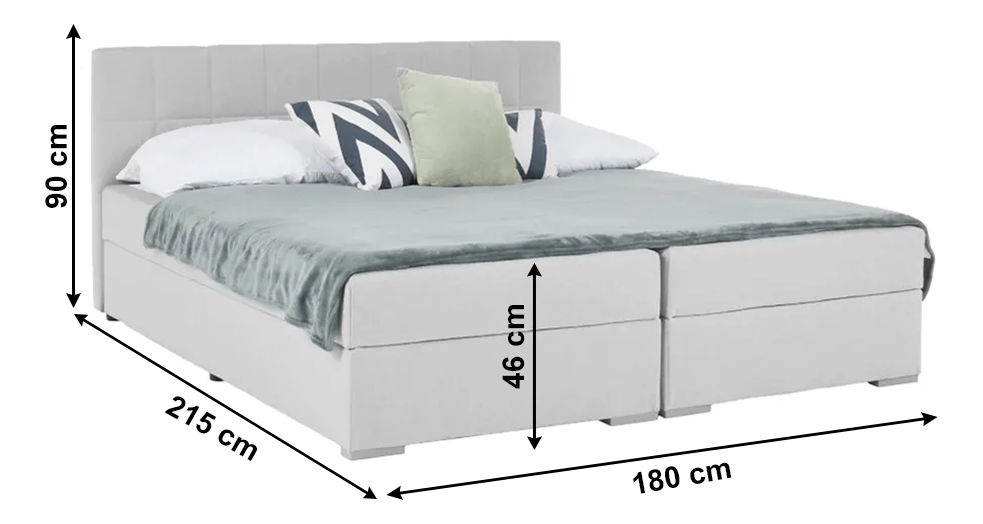 Manželská postel Boxspring 180 cm Ferrati (šedohnědá)