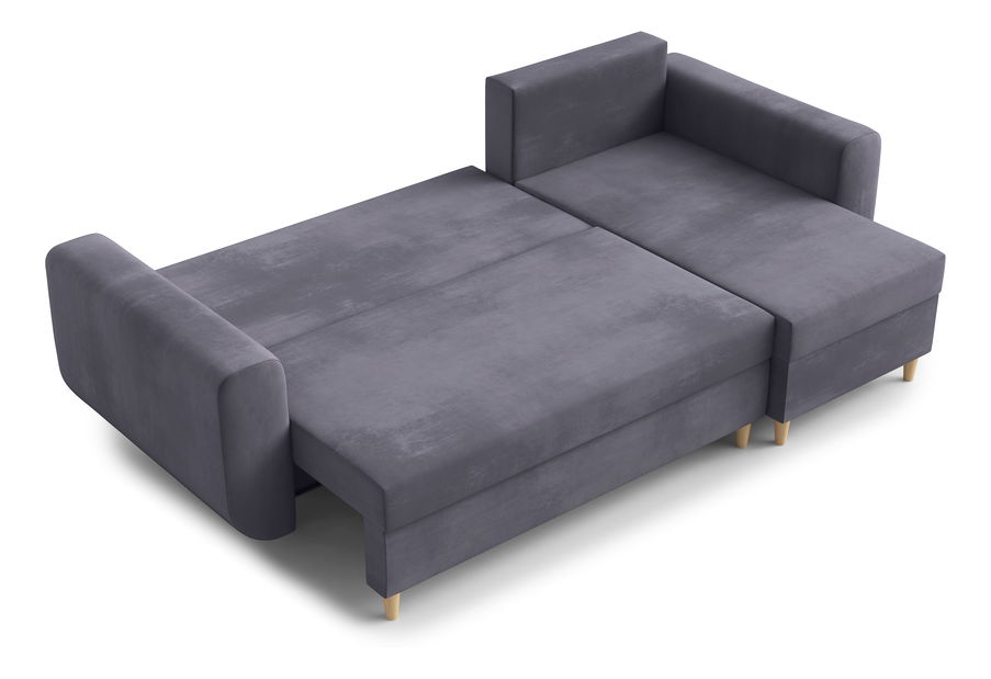  Rohová sedací souprava Eugenie (P) (šedočerná)