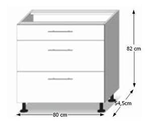 Dolní kuchyňská skříňka Lilouse D 80 3 zas
