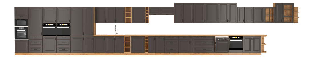 Horní kuchyňská skříňka Sheila 60 G 90 1F (dub artisan + grafit)