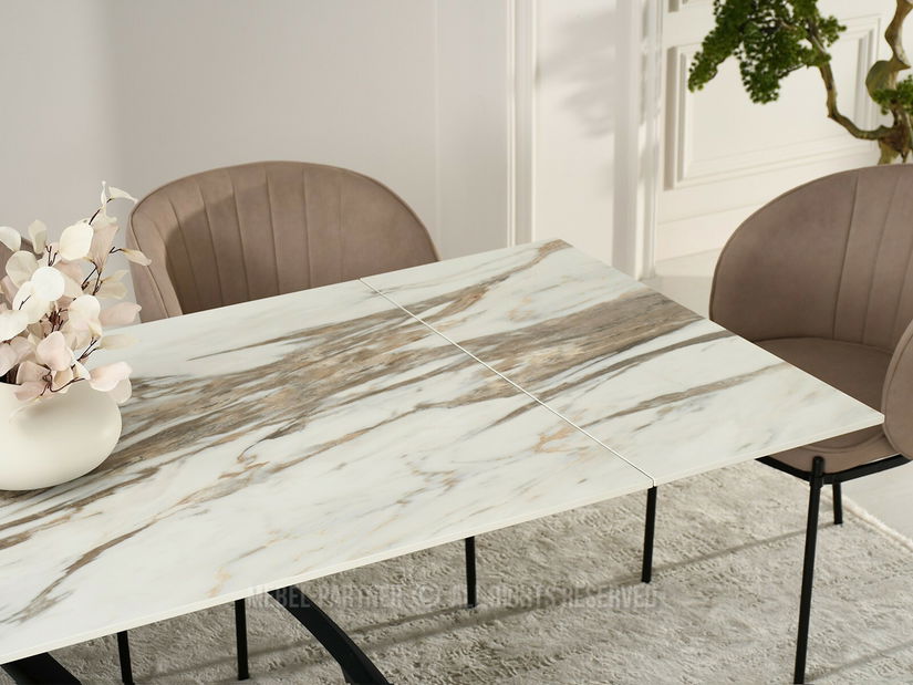 Jídelní stůl Pagina (mramor + černá)