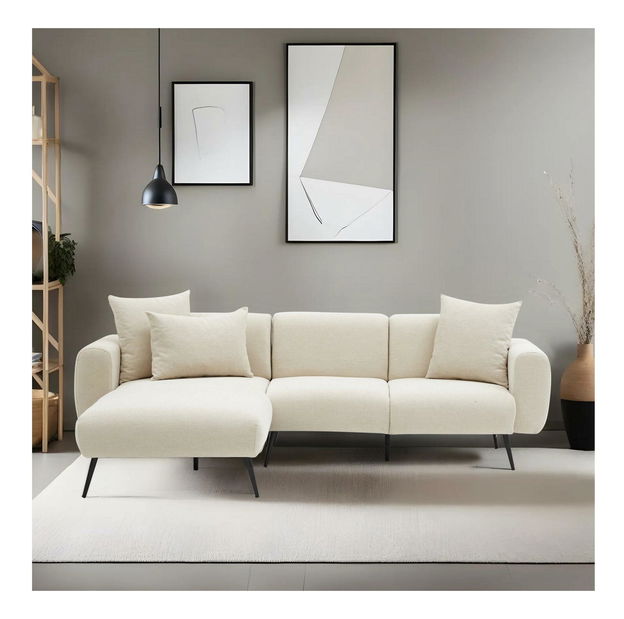 Rohová sedací souprava Slider (L) (krémová)