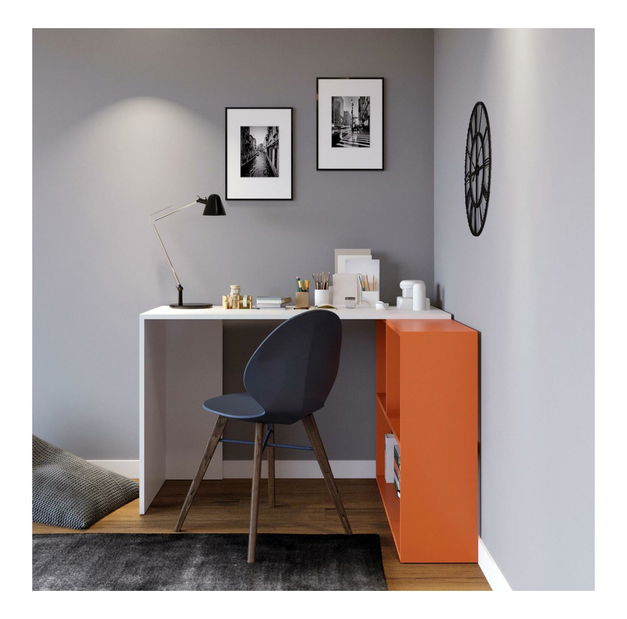 PC stolek Cander (bílá + oranžová)