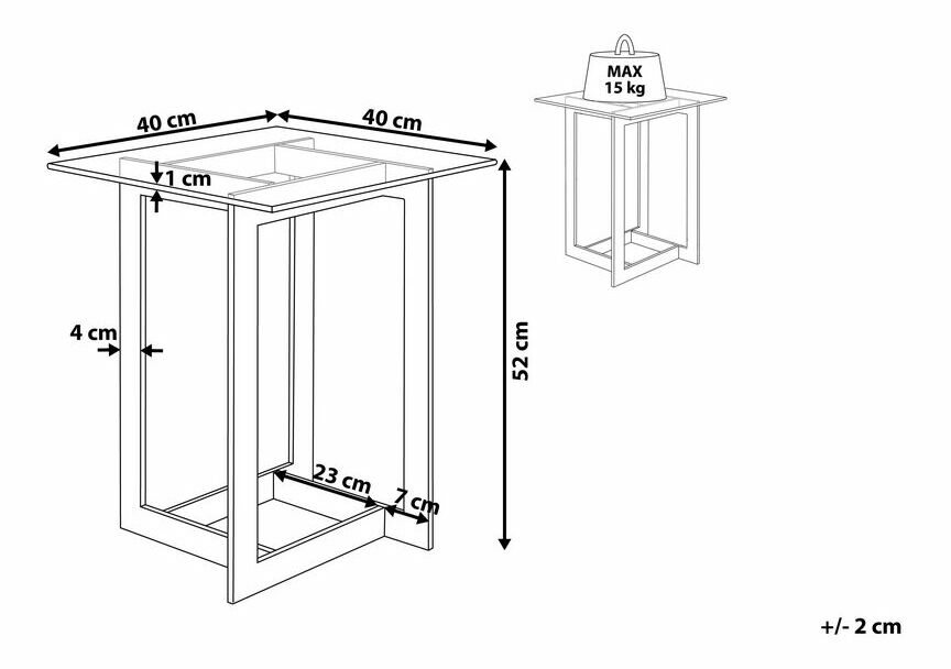 Stolek Cusco (zlatá)