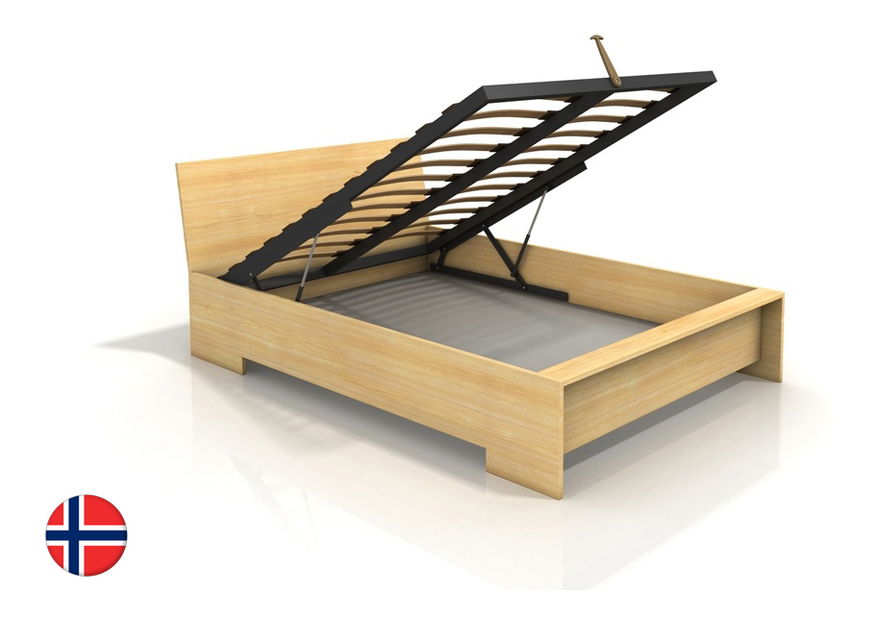 Manželská postel 160 cm Naturlig Lekanger High BC (borovice) (s roštem)