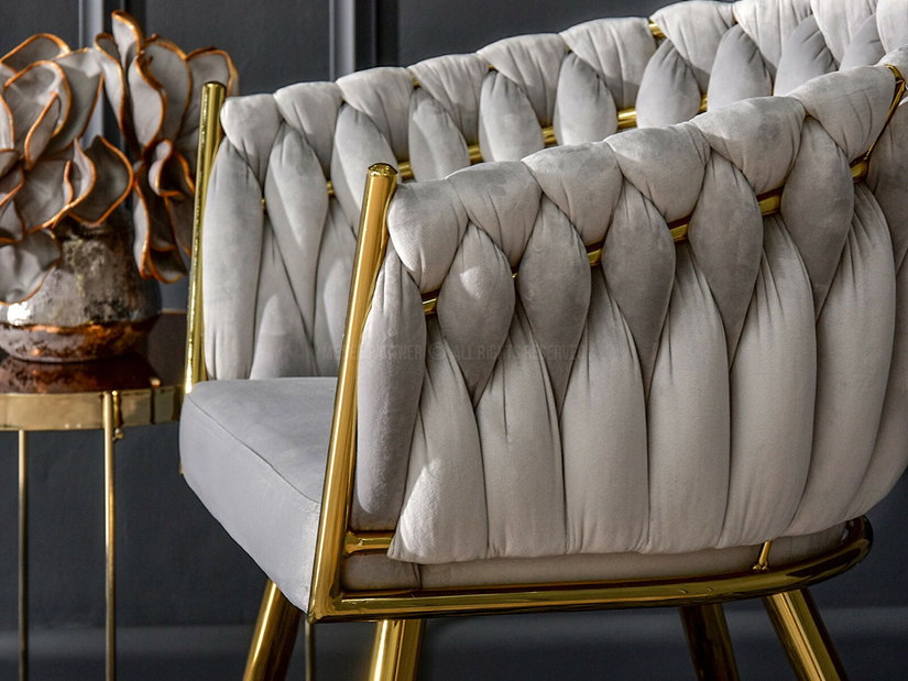 Jídelní židle Radio (šedá + zlatá)