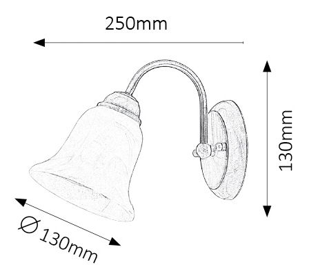 Nástěnné svítidlo Francesca 7371 (bronzová + rýžové kamenné sklo)