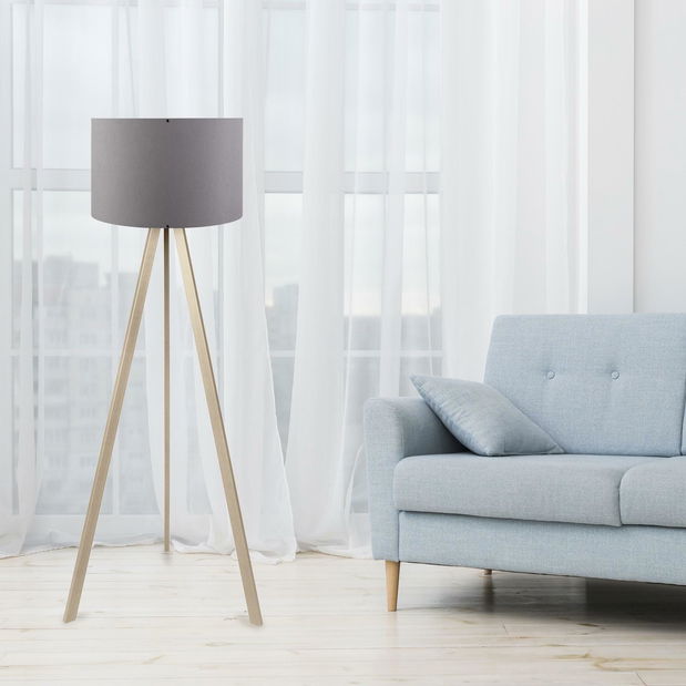 Stojanová lampa Comporollo 1 (šedá + dub)