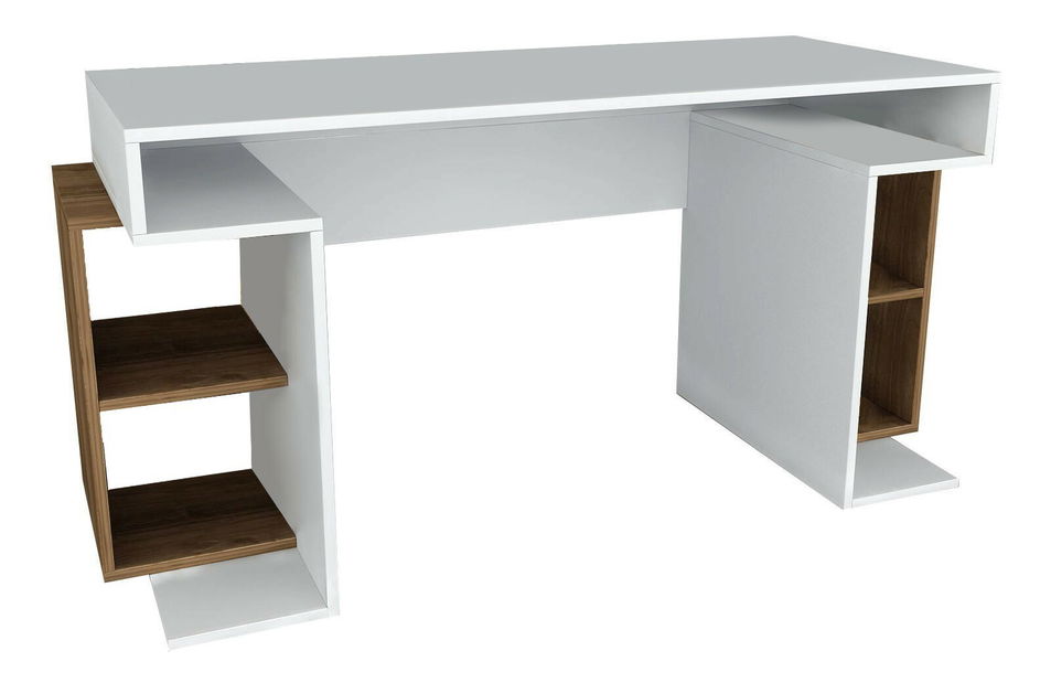 PC stolek Magda (Bílá + Ořech)