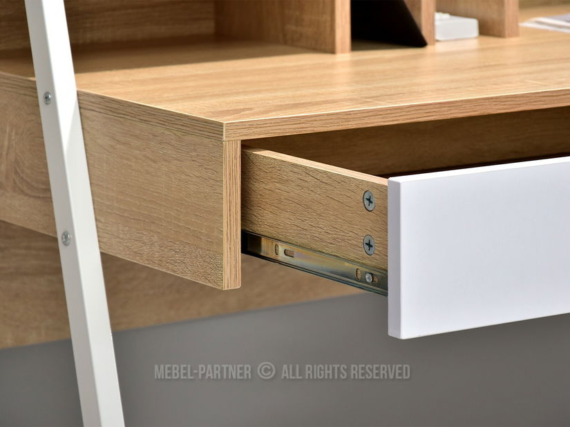 PC stolek Richiel (dub + bílá)