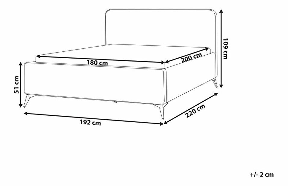 Manželská postel 180 cm Vardel (béžová) (s roštem)