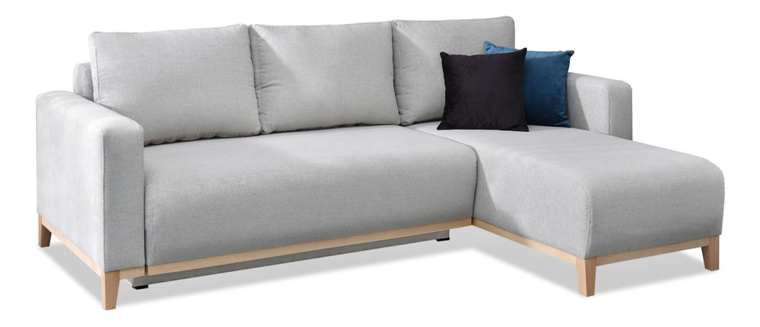 Rohová sedačka Salida (šedá + dub)