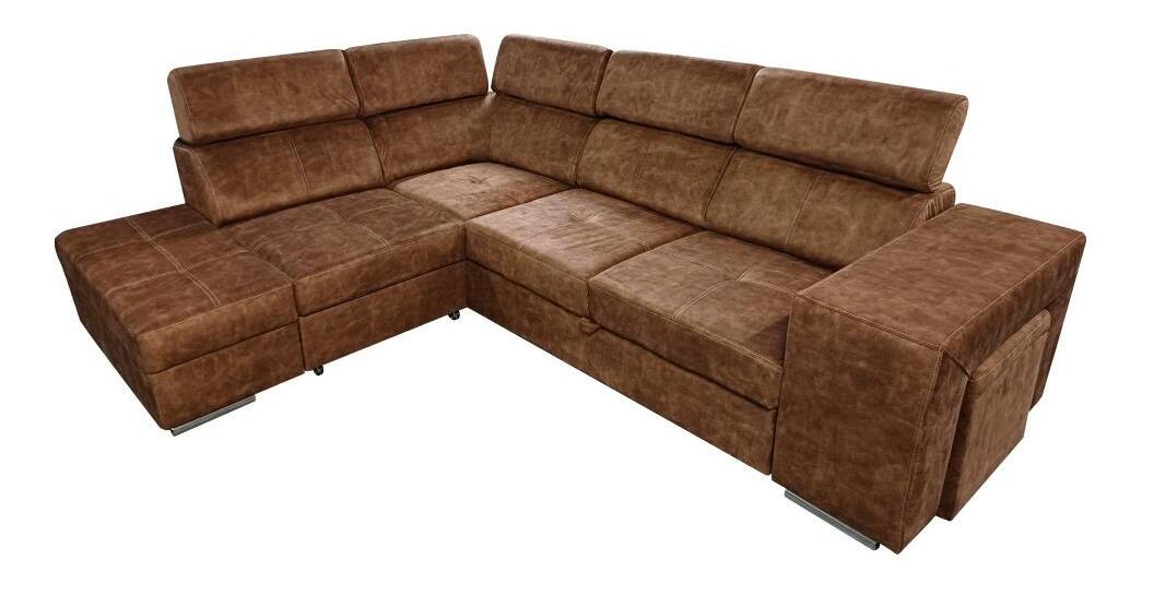 Rohová sedací souprava Maiga (hnědá) (L)