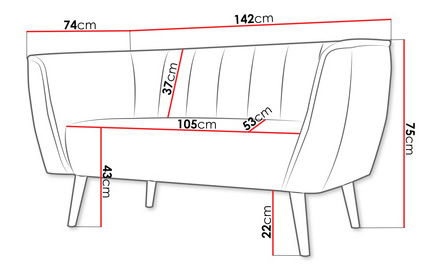 Pohovka Futuro 2 (světle šedá)