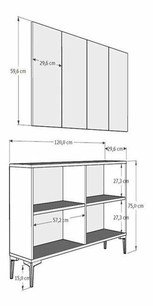 Skříňka Efia (antracit + stříbrná)