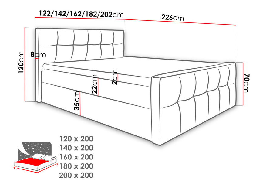 Manželská postel 180 cm Laresa (taupe)