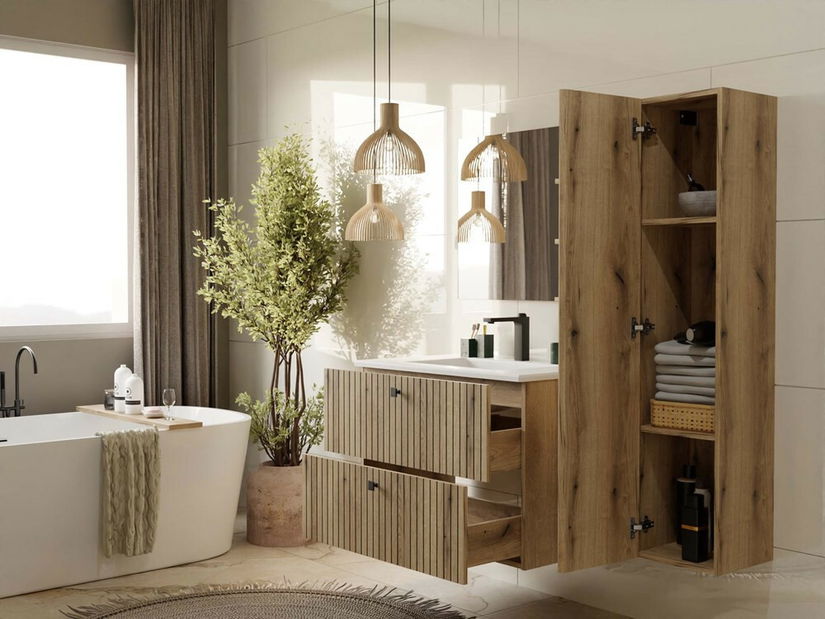 Skříňka pod umyvadlo Terca 1 80 (dub evoke) (s umyvadlem)