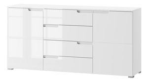 Komoda Sallosa 8 (bílá + lesk bílý)
