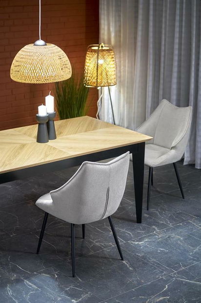 Jídelní stůl Emilo 120 (bílý mramor + černá) (pro 4 osoby)