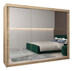 Šatní skříň 250 cm Toki 3 (Dub sonoma + Dub sonoma)
