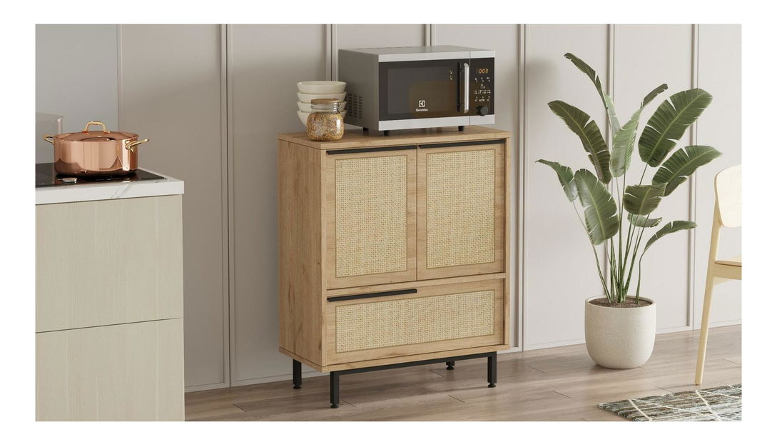 Kuchyňská skříňka Otto 8 A (ořech + dub + černá)