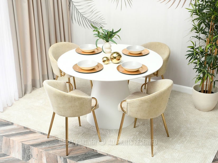 Židle Carma K (krémová + zlatá)