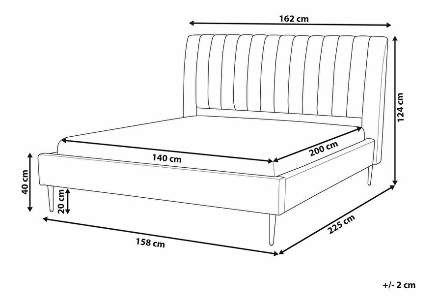 Manželská postel 140 cm Marvik (zelená)