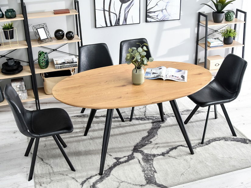 Jídelní stůl Lisbon (dub + černá)