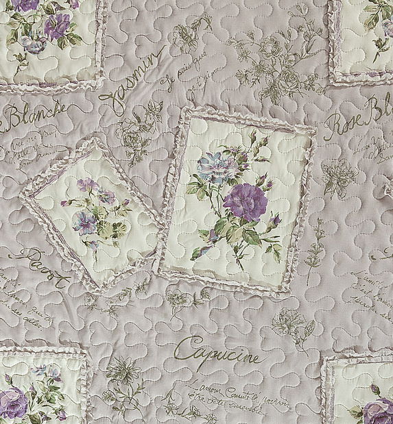 Přehoz na postel 240x220cm Ada (vzor fialový květ)