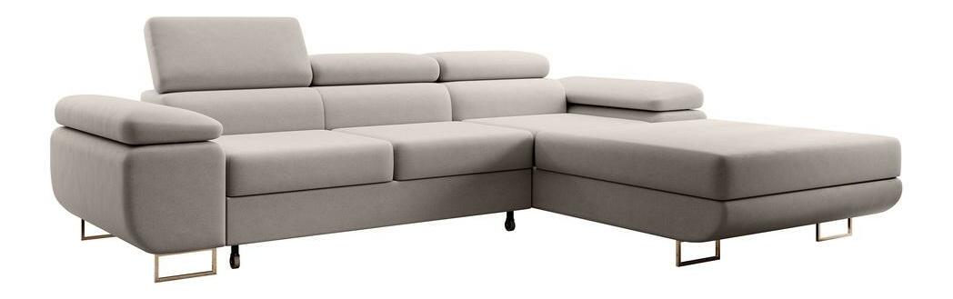 Rohová sedací souprava Grande (P) (bílá + chromová)