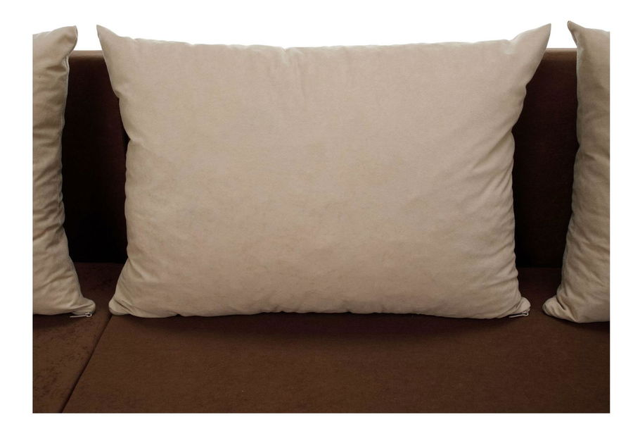 Rohová sedačka ve tvaru U Paulati (hnědá + béžová) (rozkládací s úl. prostorem)