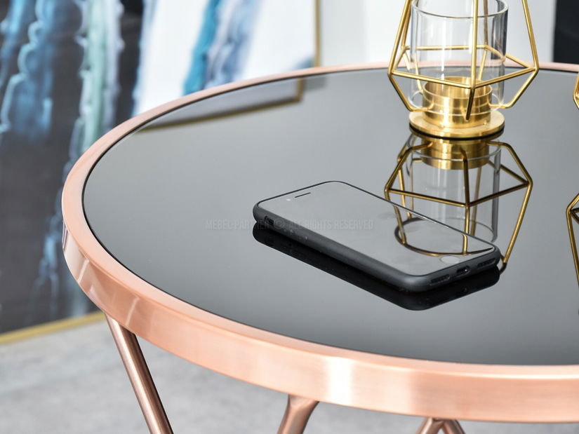 Konferenční stolek Armin S (černá + měděná)