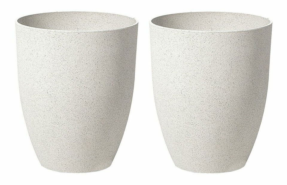 Sada 2 květináčů 42 cm Crotty (bílá)